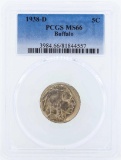 1938-D Buffalo Nickel Coin PCGS MS66