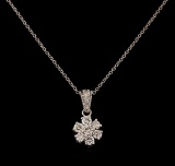 0.66 ctw Diamond Pendant With Chain - 18KT White Gold
