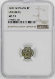 1782 Germany Nurnberg Pfennig Coin NGC MS63