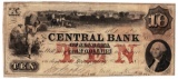 1850 $10 Central Bank of Alabama Obsolete Bank Note
