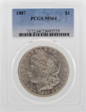 1887 $1 Morgan Silver Dollar Coin PCGS MS64