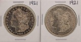 Lot of (2) 1921 $1 Morgan Silver Dollar Coins