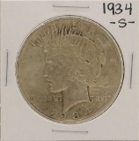 1934-S $1 Peace Silver Dollar Coin