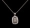 0.34 ctw Diamond Pendant With Chain - 18KT White Gold