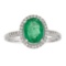 1.83 ctw Emerald and Diamond Ring - 14KT White Gold