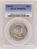 1959-D Franklin Half Dollar Coin PCGS MS65FBL