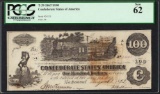1862 $100 Confederate States of America Note T-39 PCGS New 62