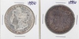 Lot of (2) 1886 $1 Morgan Silver Dollar Coin