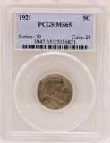 1921 Buffalo Nickel Coin PCGS MS65