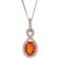 0.77 ctw Fire Opal and Diamond Pendant - 14KT Yellow Gold