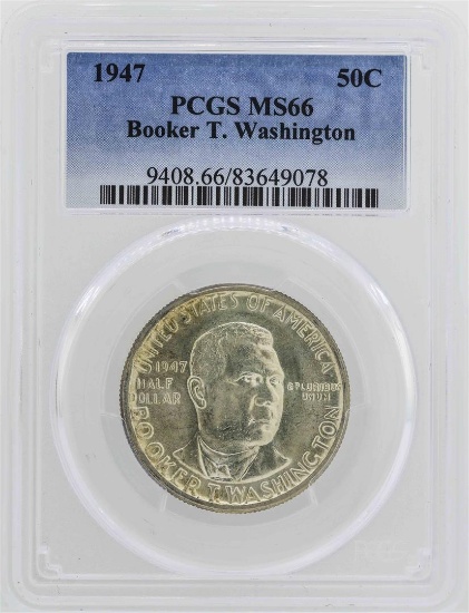 1947 Booker T Washington Centennial Commemorative Half Dollar Coin PCGS MS66