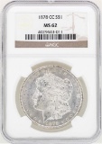 1878-CC $1 Morgan Silver Dollar Coin NGC MS62