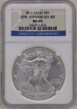 2011 $1 American Silver Eagle Coin NGC MS69 Early Strikes