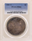 1881-S $1 Morgan Silver Dollar Coin PCGS MS66 Great Toning
