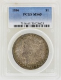 1886 $1 Morgan Silver Dollar Coin PCGS MS65