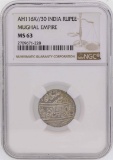 AH116X//30 India Rupee Mughal Empire Coin NGC MS63