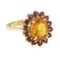 3.32 ctw Citrine and Garnet Ring - 14KT Yellow Gold