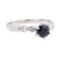 1.10 ctw Sapphire and Diamond Ring - 18KT White Gold