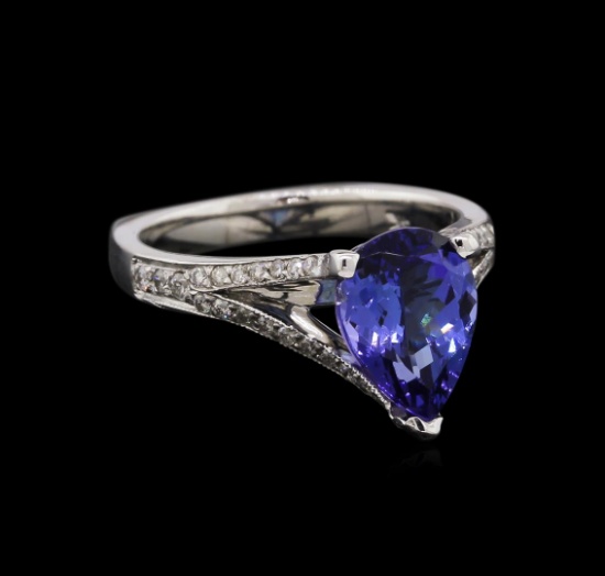 2.32 ctw Tanzanite and Diamond Ring - 14KT White Gold