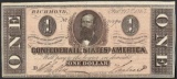 1864 $1 Confederate States of America Note