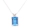 10.00 ctw Blue Topaz Pendant with Chain - 14KT White Gold
