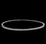 0.95 ctw Diamond Bangle Bracelet - 14KT White Gold