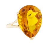 17.20 ctw Citrine Ring - 14KT Yellow Gold