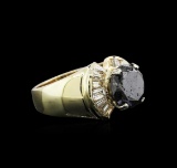 4.49 ctw Black Diamond Ring - 14KT Yellow Gold