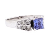 2.00 ctw Sapphire And Diamond Ring - 14KT White Gold