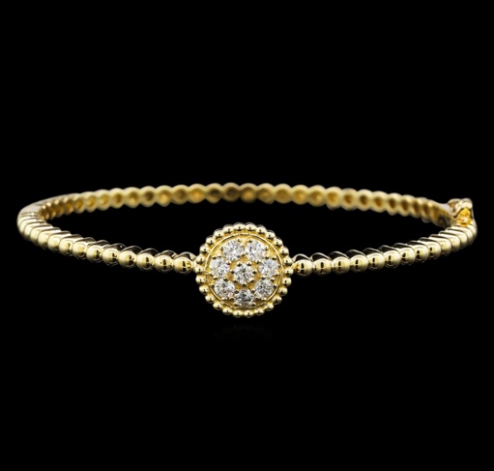 0.65 ctw Diamond Bangle Bracelet - 14KT Yellow Gold