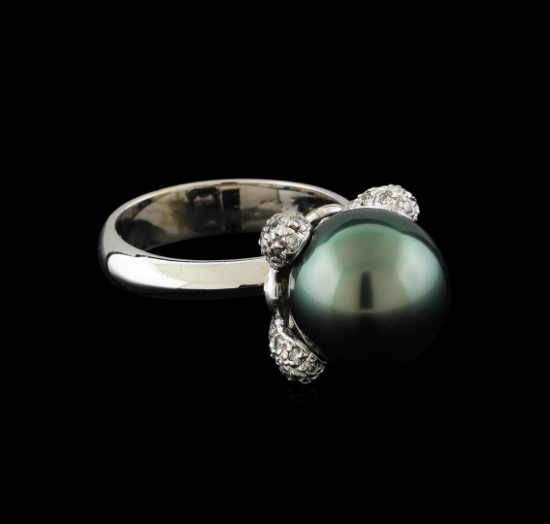 Pearl and Diamond Ring - 14KT White Gold