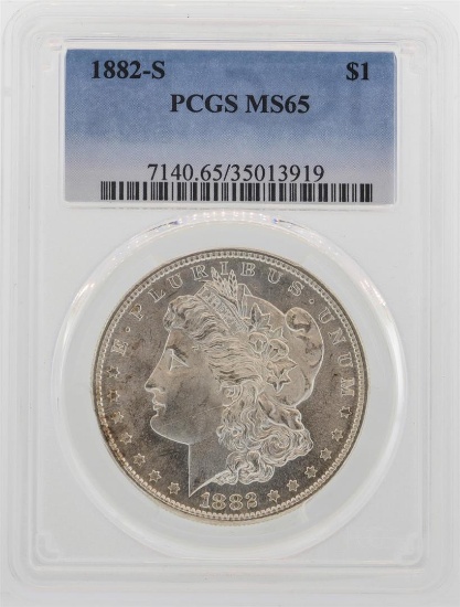 1882-S $1 Morgan Silver Dollar Coin PCGS MS65