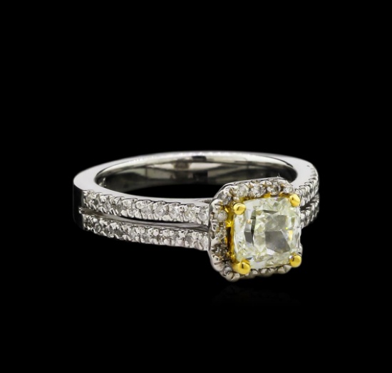 1.38 ctw Fancy Yellow Diamond Ring - 14KT Two-Tone Gold