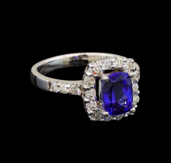 14KT White Gold 1.47 ctw Tanzanite and Diamond Ring