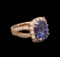 6.12 ctw Tanzanite and Diamond Ring - 14KT Rose Gold