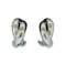 Crossed Hoop Post Earrings - Rhodium Plated