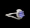 14KT White Gold 1.41 ctw Tanzanite and Diamond Ring