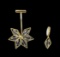 Snow Flake Crystal Earrings - Gold Plated