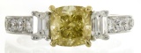 2.01 ctw Fancy Yellow Diamond Ring - 18KT Two-Tone Gold