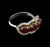 3.16 ctw Ruby and Diamond Ring - 14KT Two-Tone Gold
