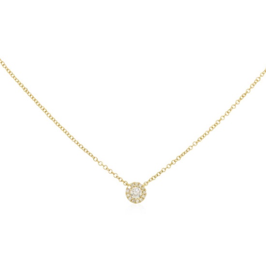 0.14 ctw Diamond Necklace - 14KT Yellow Gold