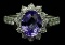 2.12 ctw Tanzanite and Diamond Ring - 14KT White Gold