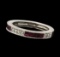 0.35 ctw Ruby and Diamond Ring - 14KT White Gold