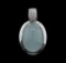 24.19 ctw Quartz and Diamond Pendant With Chain - 18KT White Gold