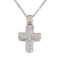 1.00 ctw Diamond Cross Pendant with Chain - 18KT White Gold and Stainless Steel