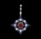2.22 ctw Ruby, Sapphire and Diamond Pendant - 14KT White Gold