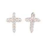 0.8 ctw Diamond Earrings - 14KT White Gold