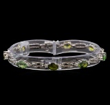 14KT White Gold 7.68 ctw Multicolor Sapphire and Diamond Bracelet