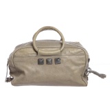 Marc Jacobs Gray Leather Jeweled Satchel Handbag