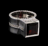 Crayola 4.20 ctw Garnet and White Sapphire Ring - .925 Silver